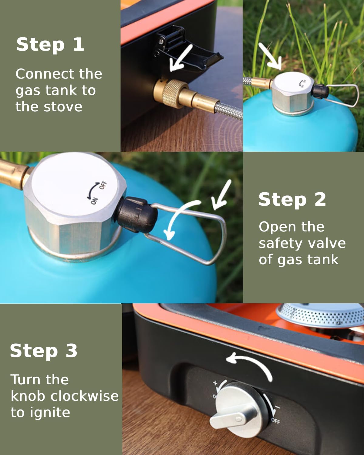 BakerStone Estufa de campamento de propano 2 quemadores ajustables con 20,000 BTU, estufa de campamento plegable portátil para exteriores, estufa de