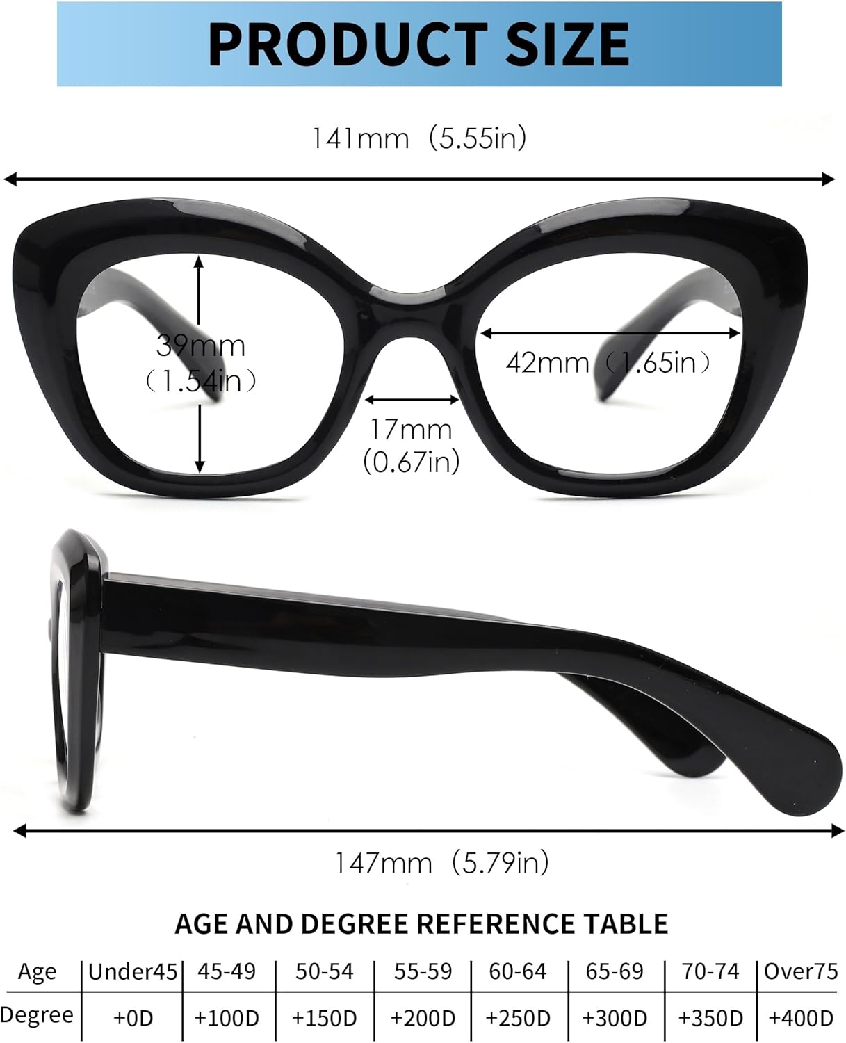 JM Paquete de 3 lentes de lectura Cateye con bloqueo de luz azul, lector de computadora para mujeres y hombres