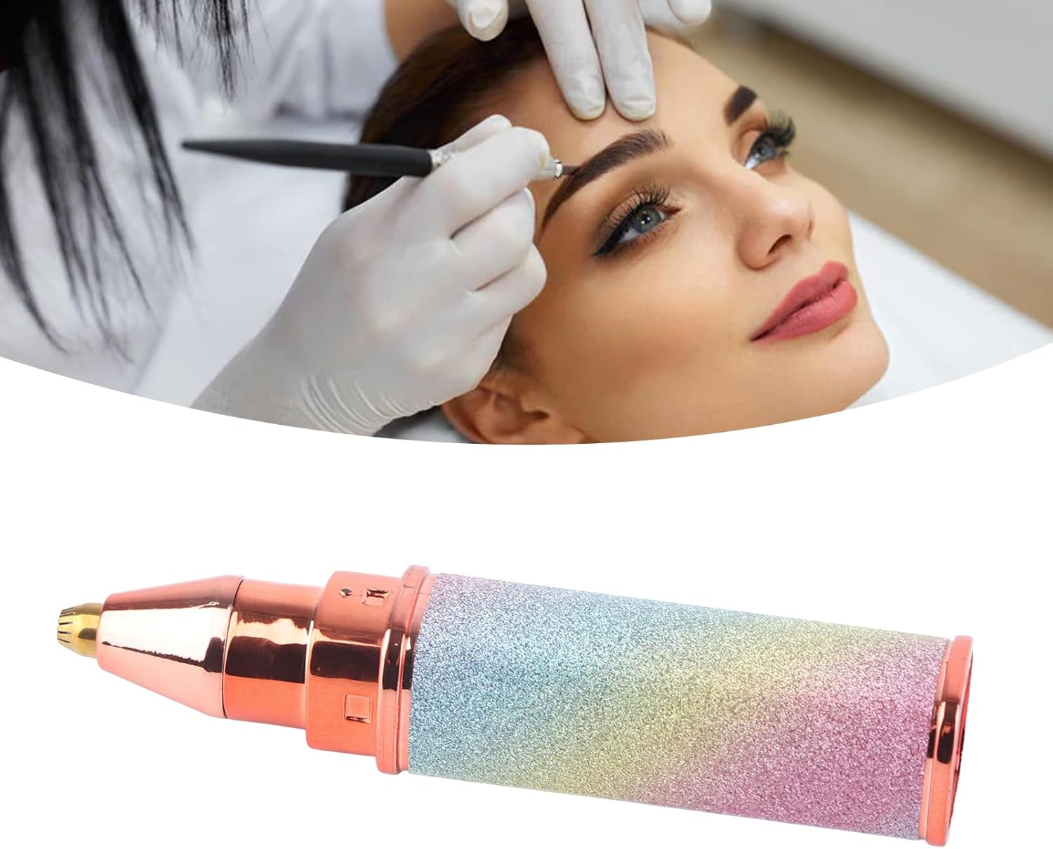 Juego de recortadora de cejas 2 en 1 recargable por USB, sin dolor, removedor de vello facial eléctrico para pelusas faciales, labios, cuerpo,