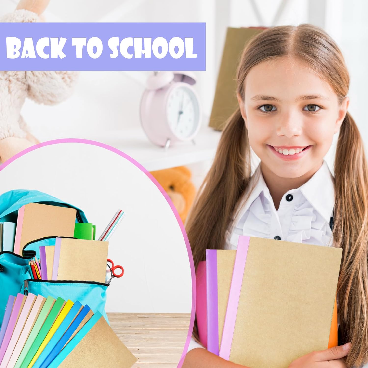 Nanajorwa Paquete de 100 mini cuadernos A5 con rayas coloridas a granel, tapa suave, composición, bloc de notas para niñas, estudiantes, viajeros,
