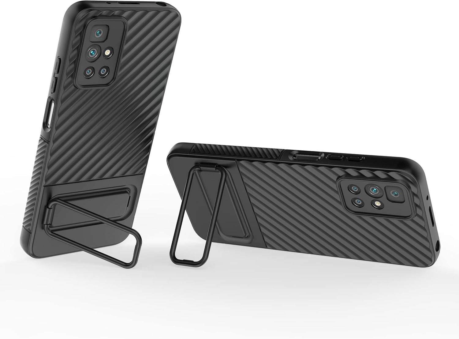 Funda para Xiaomi Redmi 10 2022, funda para Redmi 10 2021 con funda de soporte, color negro