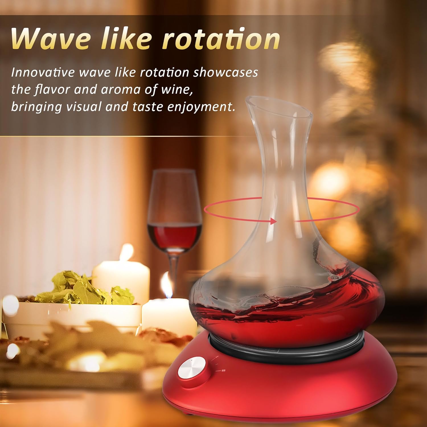 Decantador eléctrico para vino. Decantador de vino de rotación automática. Compatible con copas de vino. Regalo ideal para amantes del vino,