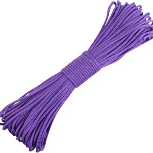 Paracord Cuerda de Paracaídas 550 de 9 Núcleos para Campamento, 100 pies, Morado Paracord Cuerda de Paracaídas 550 de 9 Núcleos para Campamento, 100 pies, Morado