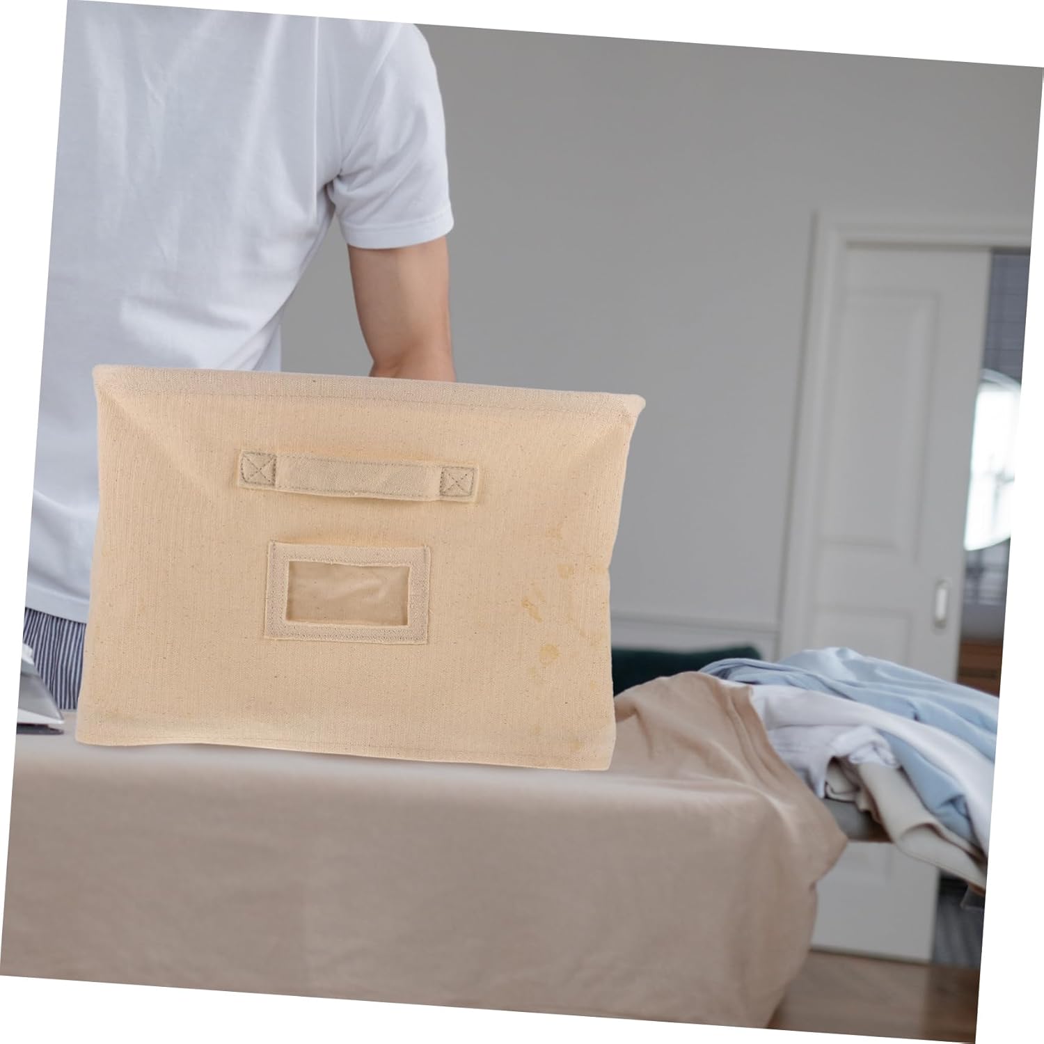 Cabilock Caja de almacenamiento de tela de 5 piezas, cestas de almacenamiento para ropa, organizador de ropa plegable para armario, contenedores de