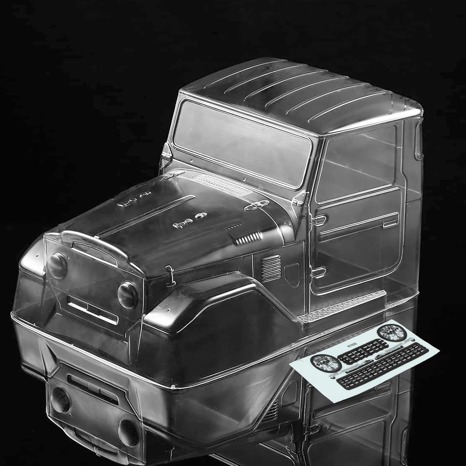 110 RC Crawler Car Cuerpo transparente, 1965 Toyota FJ40 Truck Cab PC Cuerpo transparente apto para 110 RC Crawler Axial SCX10 TRX4 YIKONG 4102 RGT