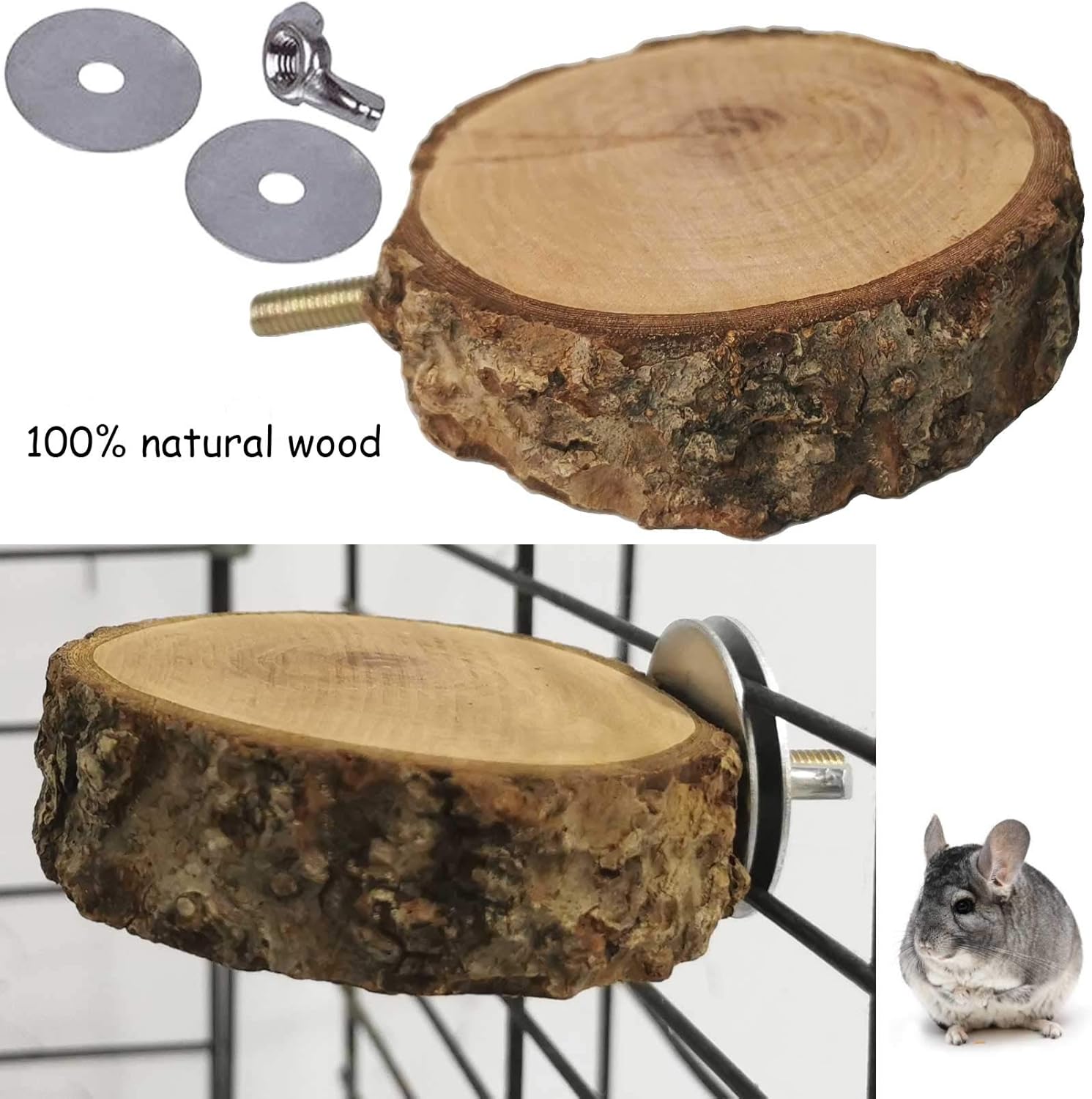 kathson Juego de juguetes de hámster con plataforma, escalera, columpio, 5 piezas de madera para escalar, accesorios para jerbos, hámsters enanos,