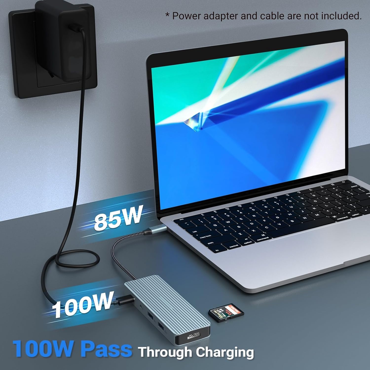 Estación de acoplamiento USB C 10 en 1, adaptador con HDMI 4K, 2 puertos USB 3.0, USB-C 3.0, 2 USB 2.0, carga PD de 100 W, SDTF, conector de audio