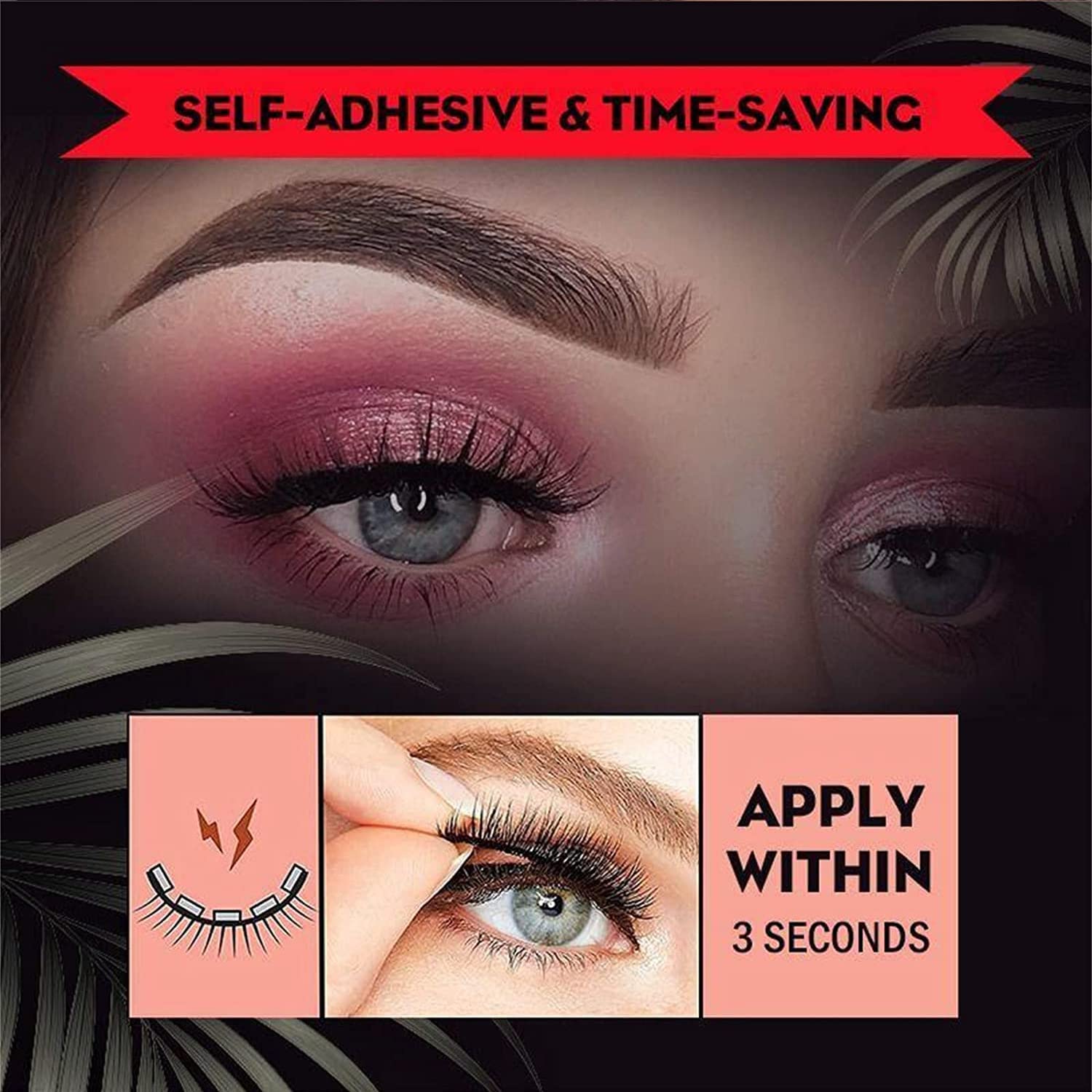 Lash Buddy – Pestañas autoadhesivas, pestañas postizas Glazy Boo, pestañas adhesivas reutilizables, pestañas autoadhesivas, pestañas postizas de