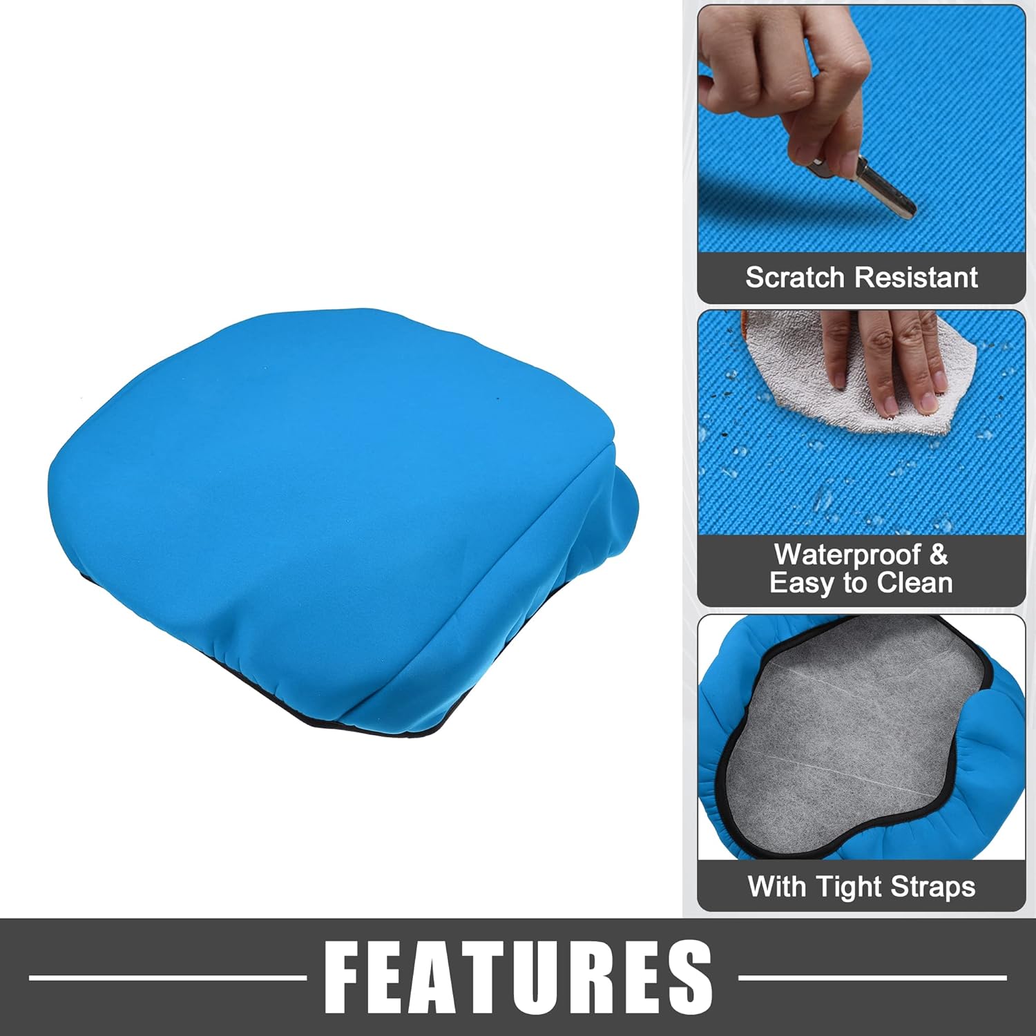 Almohadilla de consola central, impermeable, funda de asiento para reposabrazos azul para Dodge para Ram 1500 2500 3500 2013-2022