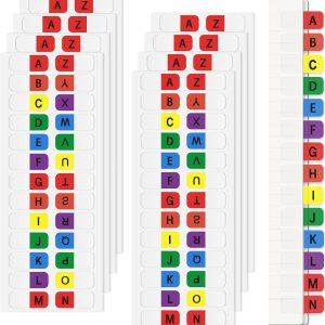 A-Z – Pestañas adhesivas multicolor del alfabeto, pestañas autoadhesivas para páginas, pestañas alfabéticas permanentes transparentes, pestañas A-Z – Pestañas adhesivas multicolor del alfabeto, pestañas autoadhesivas para páginas, pestañas alfabéticas permanentes transparentes, pestañas