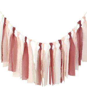 Guirnalda de gasa Tsaasel para boda, fiesta de té (coral + melocotón pálido + marfil) pancartas de flecos para despedida de soltera, mujeres, Guirnalda de gasa Tsaasel para boda, fiesta de té (coral + melocotón pálido + marfil) pancartas de flecos para despedida de soltera, mujeres,