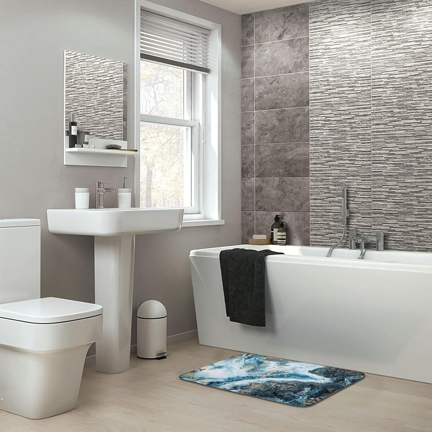 Tapete de baño dorado para baño, súper absorbente, de secado rápido, con parte trasera de goma, antideslizante, tapete de baño de diatomita, regalo