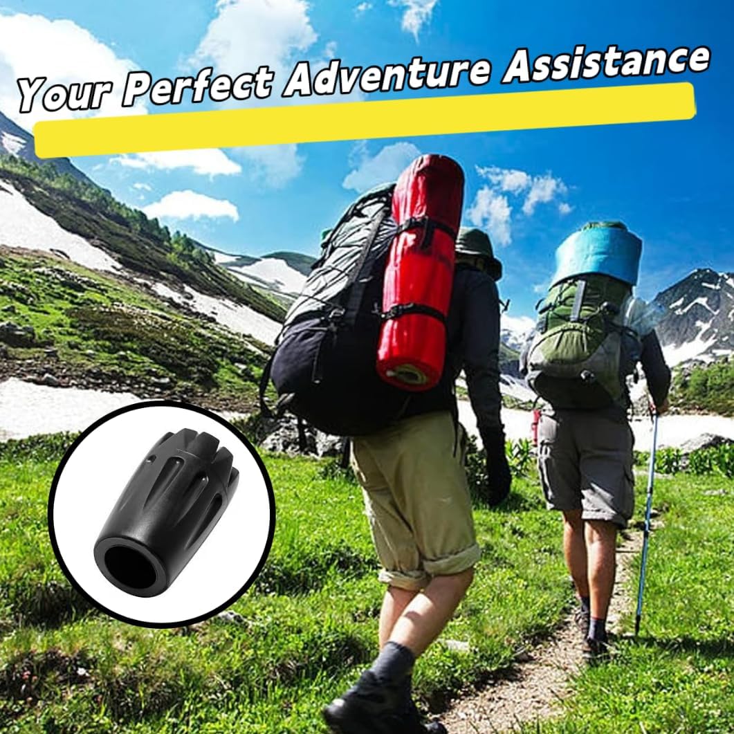 Holmgillick 8 Pcs Trekking Pole Tips Replacement Protectors, Trekking Pole Tips for Walking Sticks Rubber Tips for Hiking Sticks, Fits Most Standard