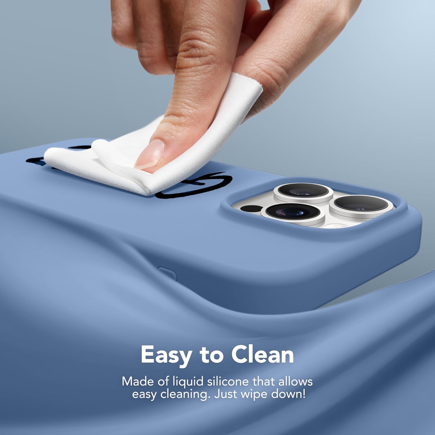 GONEZ Funda para iPhone 15 Pro, con 2 protectores de pantalla + 2 protectores de lente de cámara, silicona líquida, a prueba de golpes,