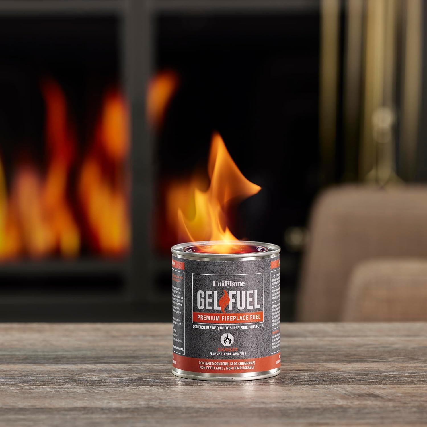 UniFlame – Combustible de gel, combustible premium para chimenea (paquete de 12)  12 latas de 13 onzas