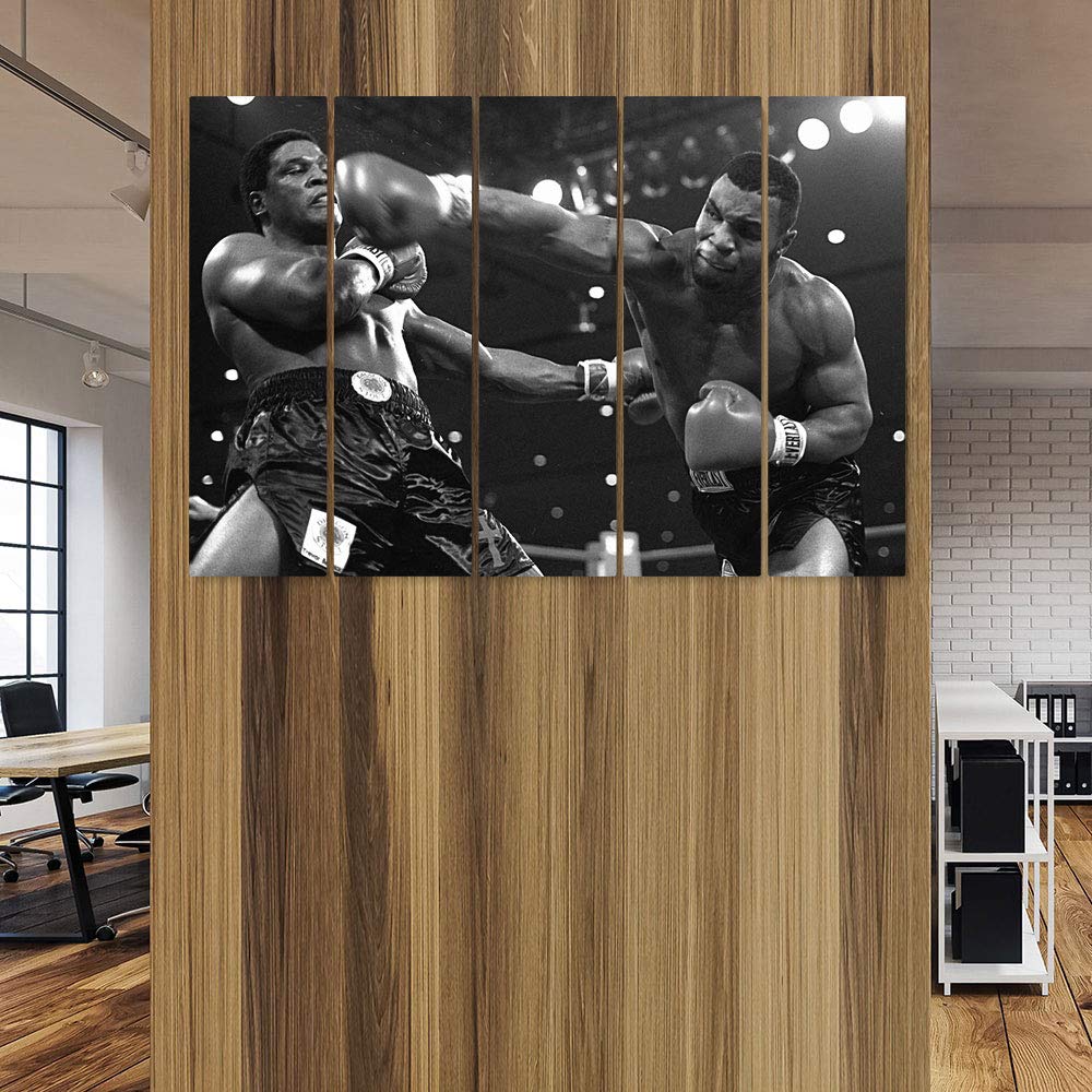 Mike Tyson Boxing Canvas Art Wall Art Home Decor – Various Sizes (5 Pieces Cinema)