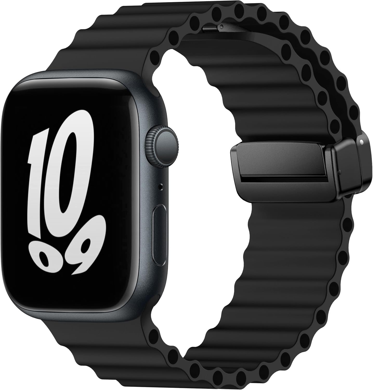 Correa deportiva magnética de entrenamiento para Apple Watch de 1.929 in, 1.772 in, 1.732 in, 1.654 in, 1.614 in, 1.575 in, 1.496 in, silicona