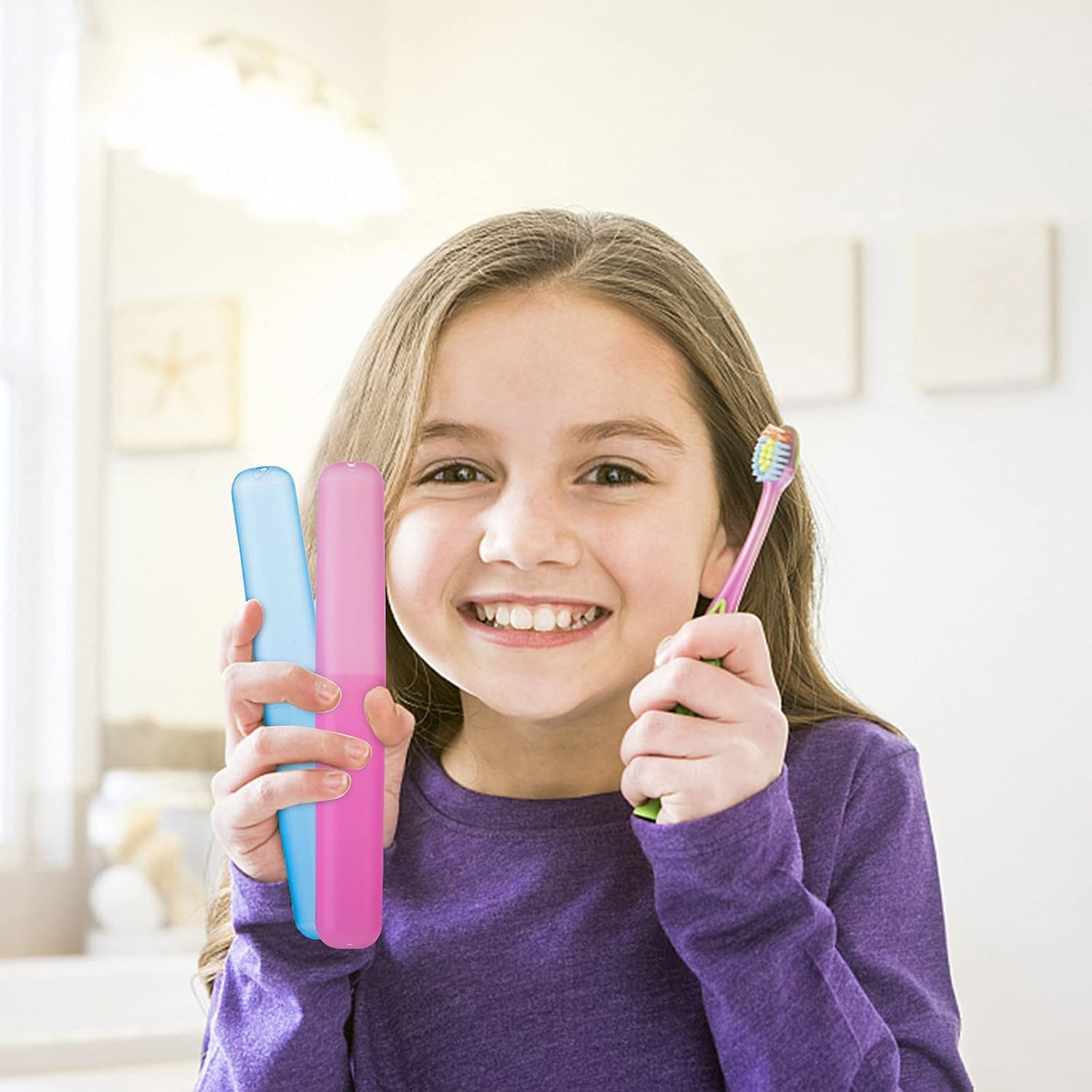 7 piezas fundas para cepillos de dientes de viaje portátil cubierta de cepillo de dientes de plástico titulares de cepillo de dientes protector de