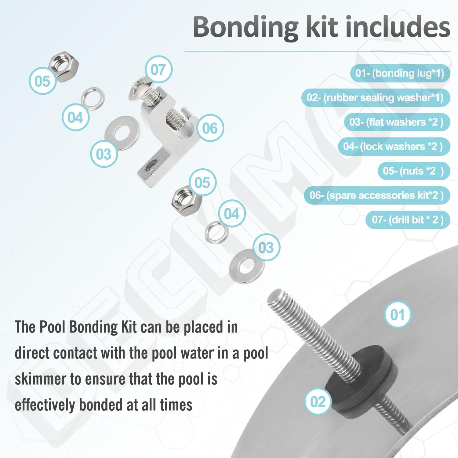 Kits de unión de piscinas sobre el suelo, compatibles con la mayoría de los desnatadores, los kits de unión de piscina sobre el suelo garantizan el