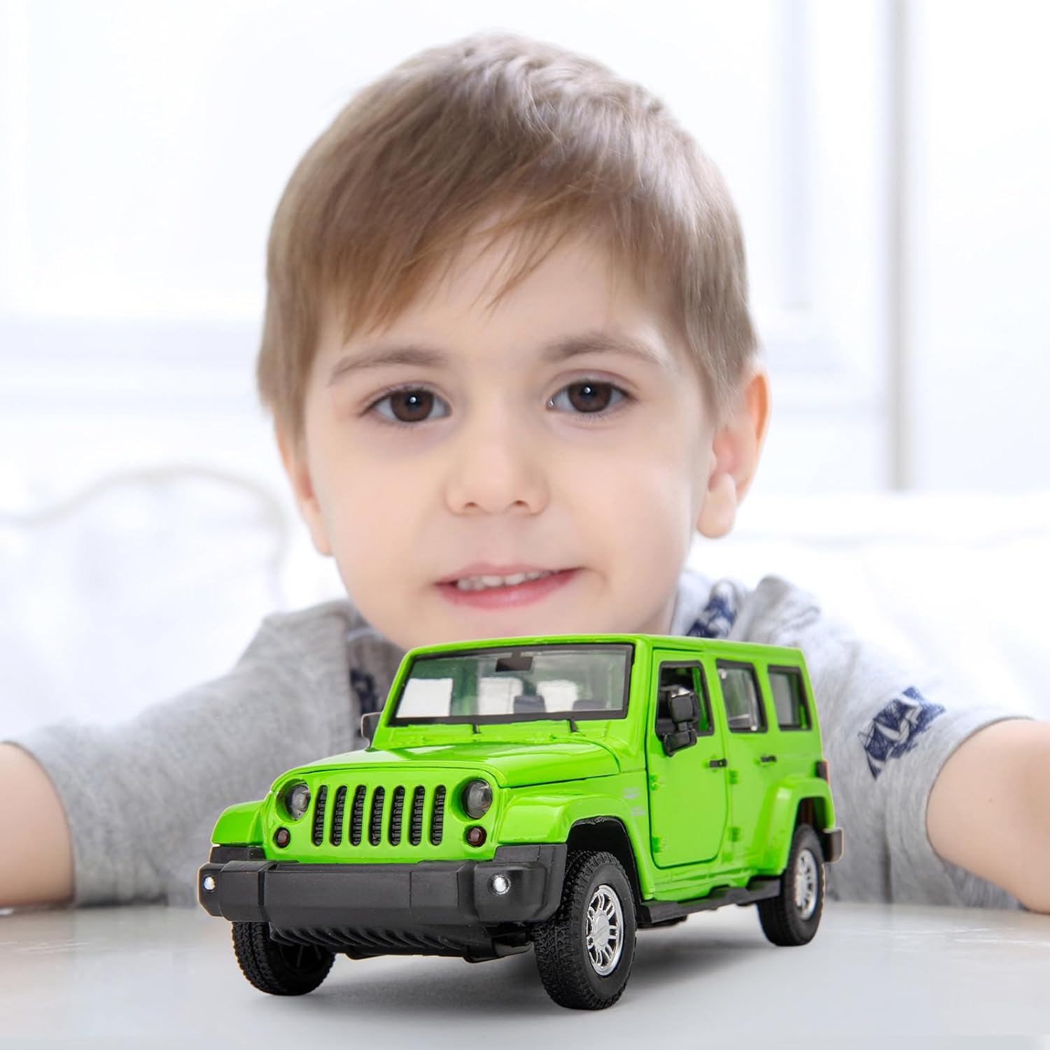 TGRCM-CZ Wrangler – Modelo de auto fundido a presión, auto de juguete de aleación a escala 132, juguetes con sonido y luz, adecuado para niñas y