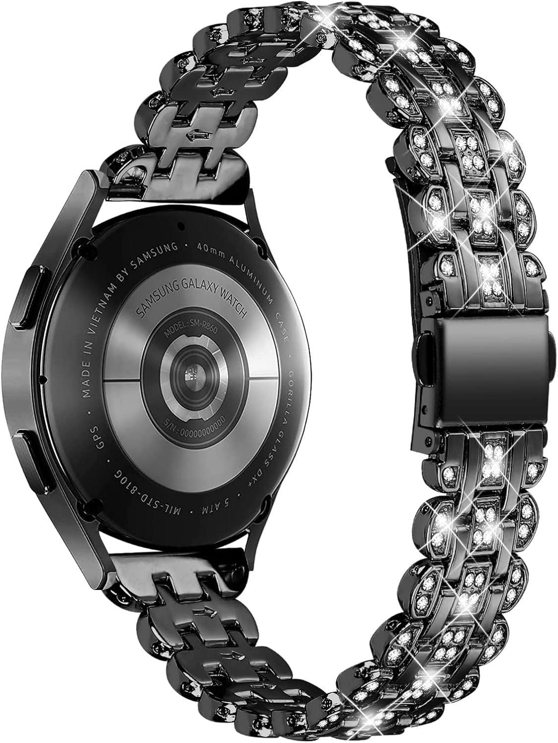 Mtozon Bling Band+ Funda compatible con Galaxy Watch 65 de 1.575 pulgadas1.732 pulgadas, correa elegante de repuesto para mujer y funda para Samsung