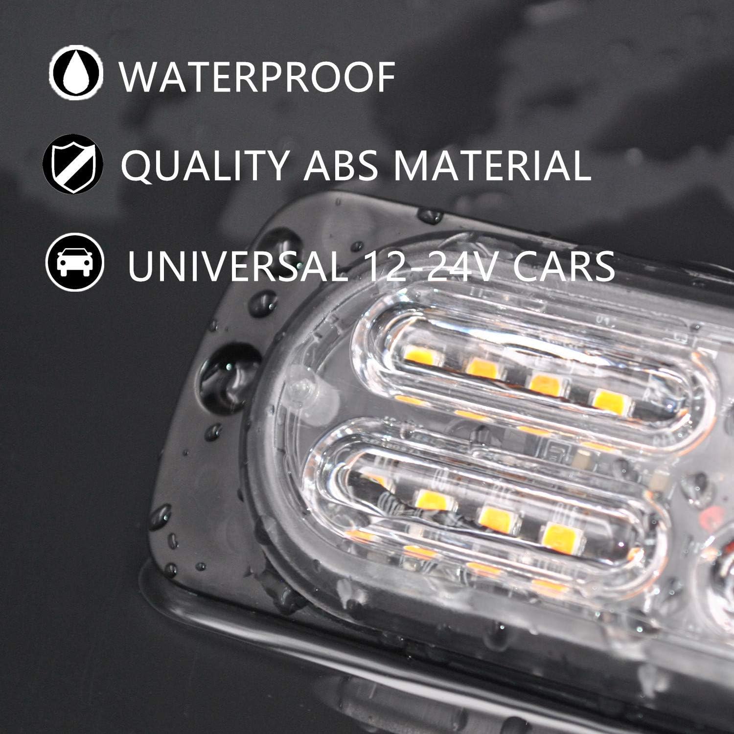 Barra de luz estroboscópica de ámbar resistente al agua con 32 intermitentes diferentes para coche, camión, SUV, furgoneta, 12  24 24 24 V y 20 LED,