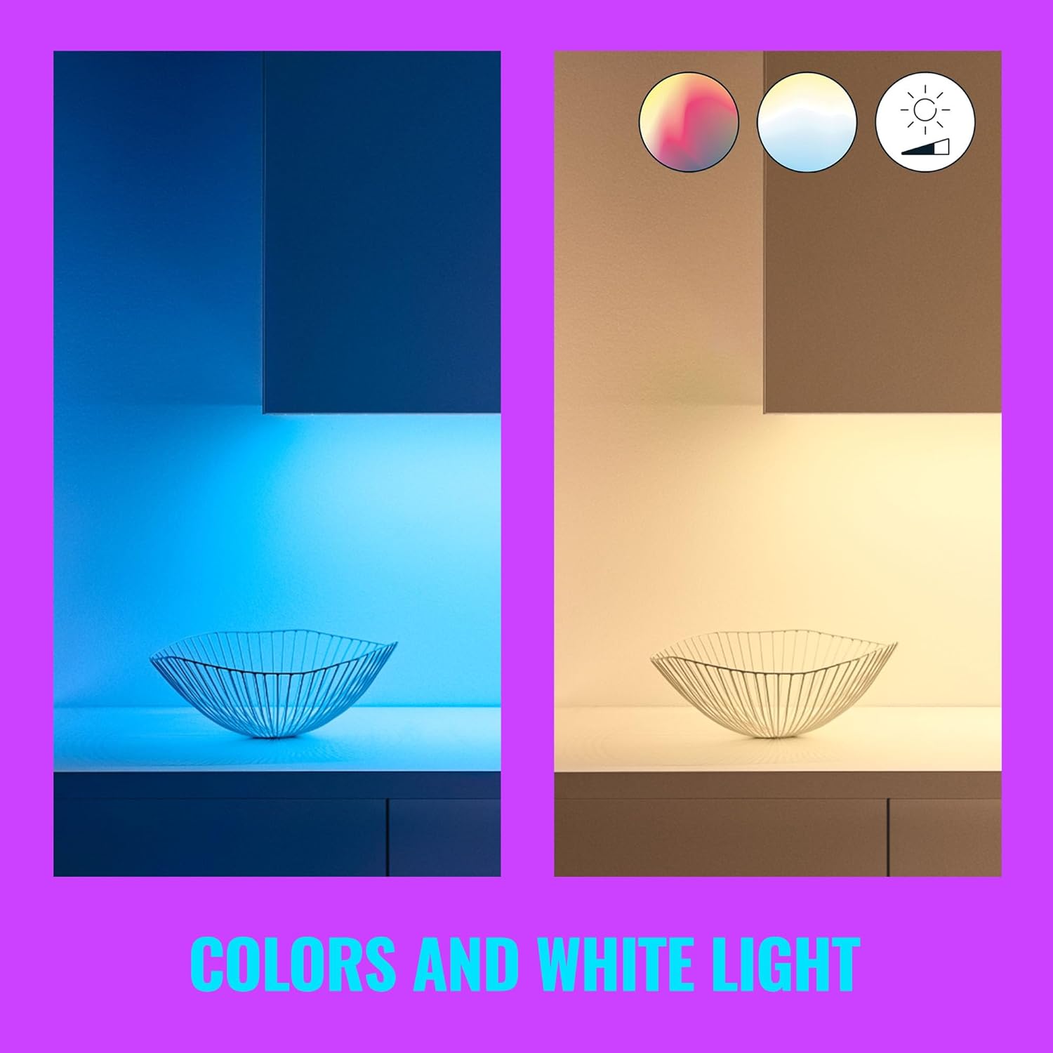 WiZ Connected WiZ – Extensión de tira de luz LED RGB de 3 pies que cambia de color, se conecta a tu Wi-Fi existente de 2.4 GHz, aplicación de