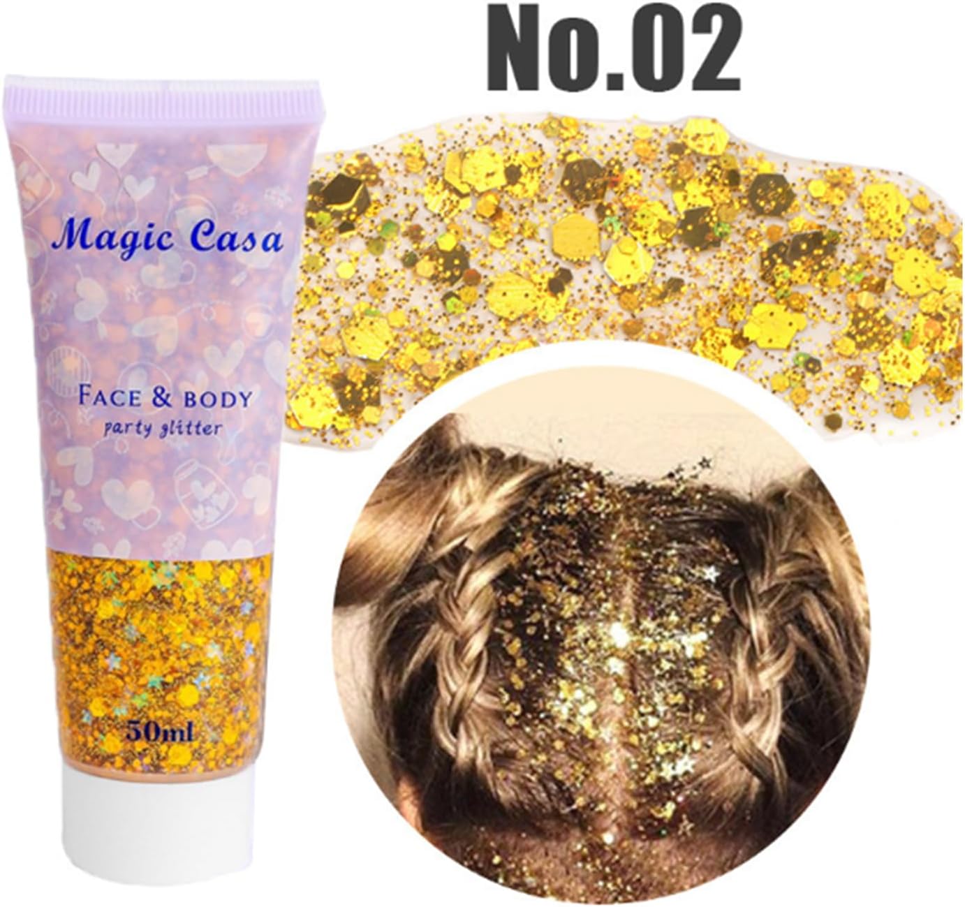 Gel de purpurina corporal de 3 colores, brillo de lentejuelas para rostro y cuerpo, purpurina gruesa de sirena, festival de polvo cosmético