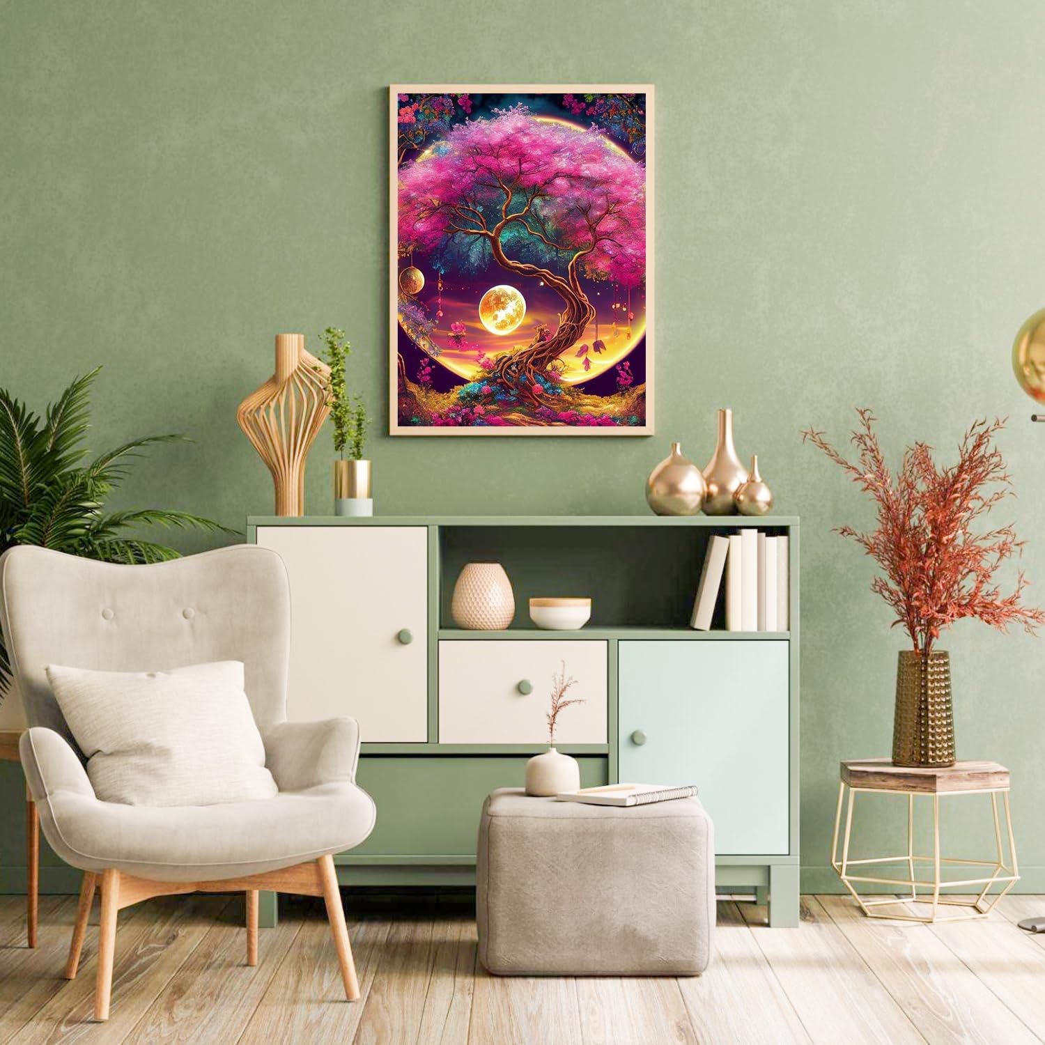 Aestalrcus Kit de pintura por números para adultos, pintura de árboles por números para adultos, kits de pintura acrílica para adultos por números