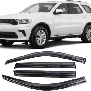 WONSABON Juego de 4 viseras adhesivas para ventana, deflectores, protectores contra la lluvia, compatible con Dodge Durango 94267 2011-2023 WONSABON Juego de 4 viseras adhesivas para ventana, deflectores, protectores contra la lluvia, compatible con Dodge Durango 94267 2011-2023