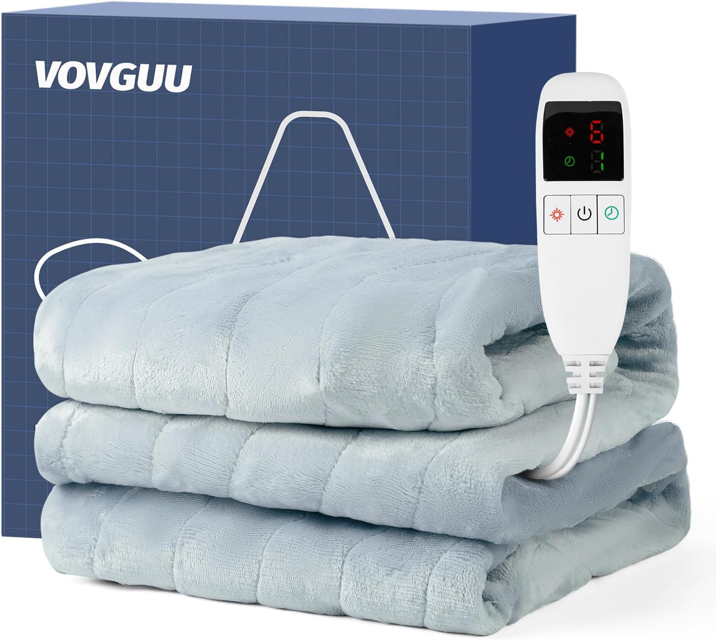 Manta térmica, manta eléctrica, lavable a máquina, suave y cómoda, manta de calentamiento rápido con controlador de mano, 6 niveles de calefacción,