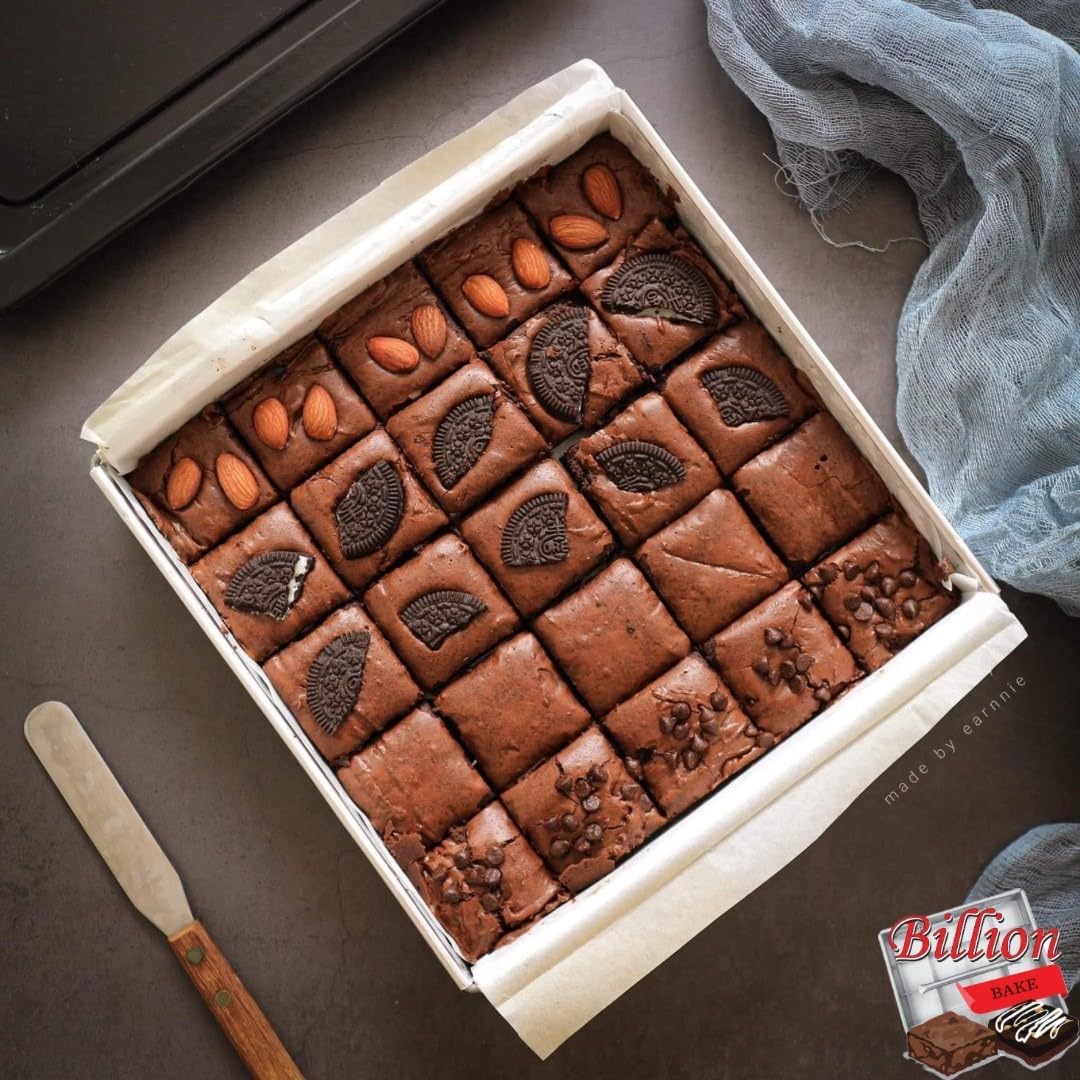 Brownie Cutter – Molde para hornear de acero inoxidable 100% de 8,9,10,11,12 pulgadas, resistente para hornear o rebanador que asegura bordes