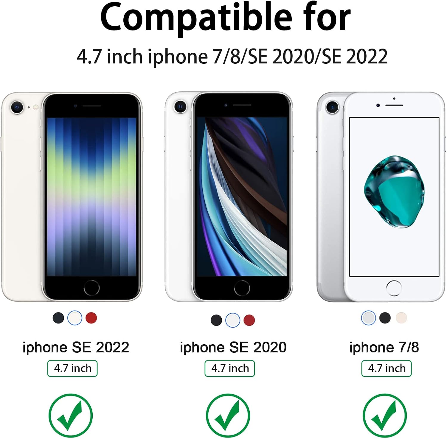 Oumida Funda para iPhone SE 20222020, iPhone 7 8, a prueba de golpes doble capa trasera rígida híbrida resistente protección de cuerpo completo
