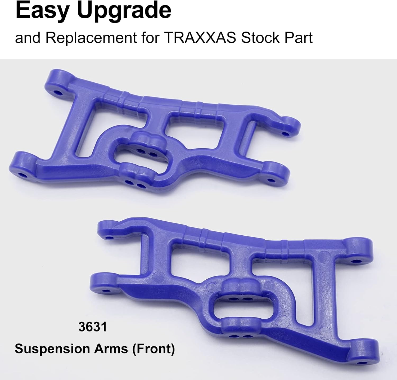 OGRC – Paquete de 4 brazos de suspensión delantera y trasera de plástico para Traxxas 110 Slash 2WD F-150 Reemplazo de 2555 3631 (azul)