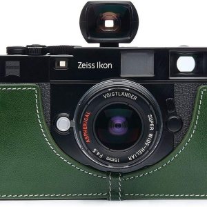 Hecho a mano de cuero auténtico medio cámara caso bolsa cubierta para ZEISS IKON ZM SW color verde Hecho a mano de cuero auténtico medio cámara caso bolsa cubierta para ZEISS IKON ZM SW color verde