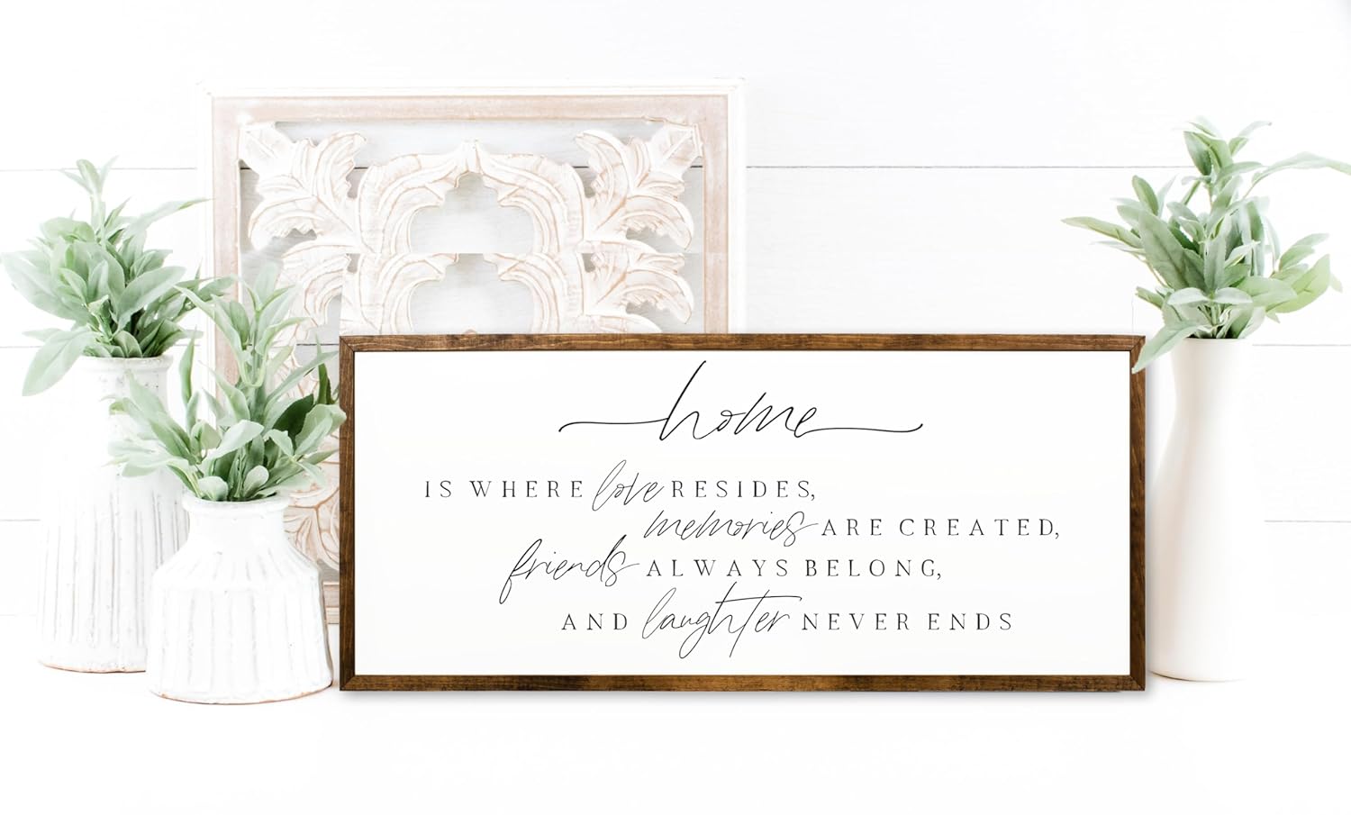 10×20 inches, Home Is Where Love Resides Wooden Sign  Rustic Handmade Wall Art  Inspirational Quote Decor  Farmhouse Style  Family Memories  Unique