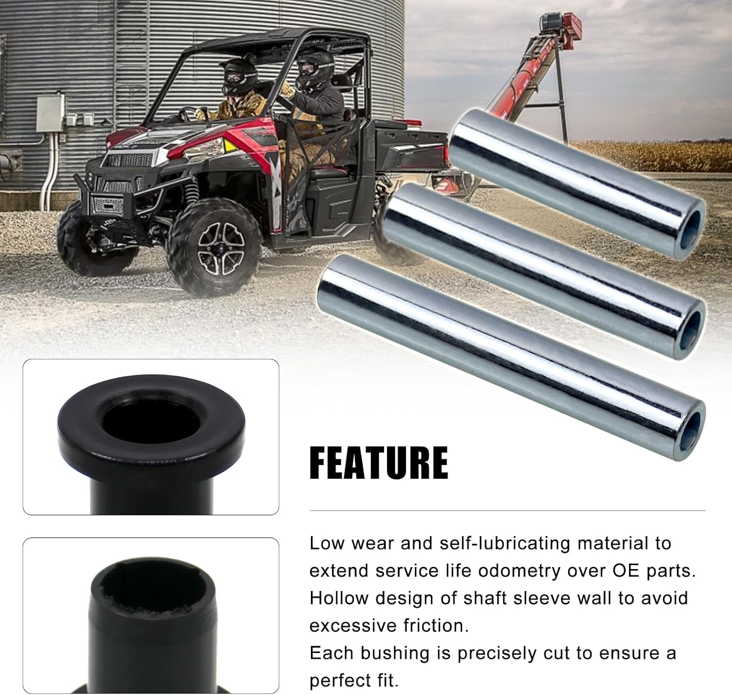 RYANSTAR RACING Kit de reemplazo de buje de brazo de control de brazo A resistente compatible con Polaris Ranger XP 800 2010-2014 reemplaza
