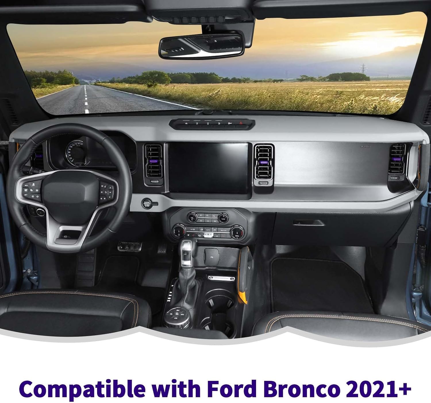 RT-TCZ Cubierta de ventilación para consola central, ajuste de aire acondicionado, accesorios interiores para Ford Bronco 2021 2022 2023, morado