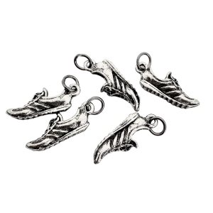 RUNNING SHOE Charm 5 Pack – FIVE (5) Pewter RUNNING SHOE Charms with Gunmetal Jump Ring each in individual Organza Bag – ONE (1) Pewter Running Shoe RUNNING SHOE Charm 5 Pack – FIVE (5) Pewter RUNNING SHOE Charms with Gunmetal Jump Ring each in individual Organza Bag – ONE (1) Pewter Running Shoe
