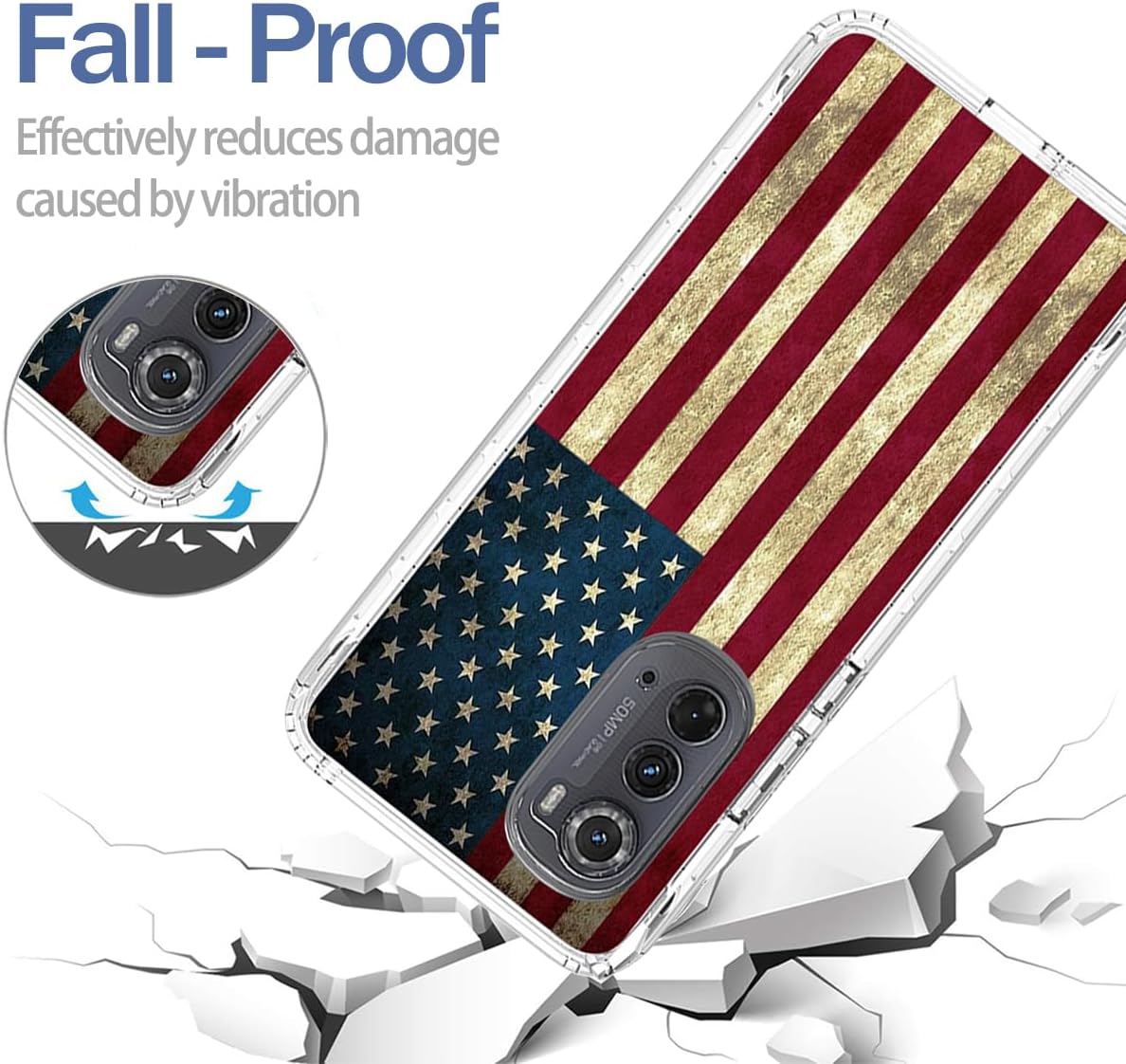 Tothedu Funda de teléfono para Moto Edge 2022Motorola Edge 2022 5G UW XT2205 con protector de pantalla de vidrio templado, funda protectora de