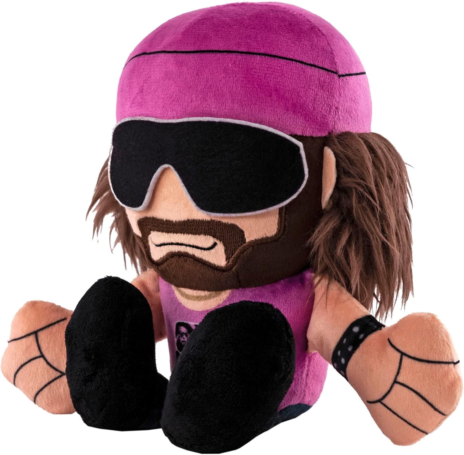 Bleacher Creatures WWE Macho Man Randy Savage – Peluche de 8 pulgadas Kuricha sentado – Juguete suave inspirado en Chibi
