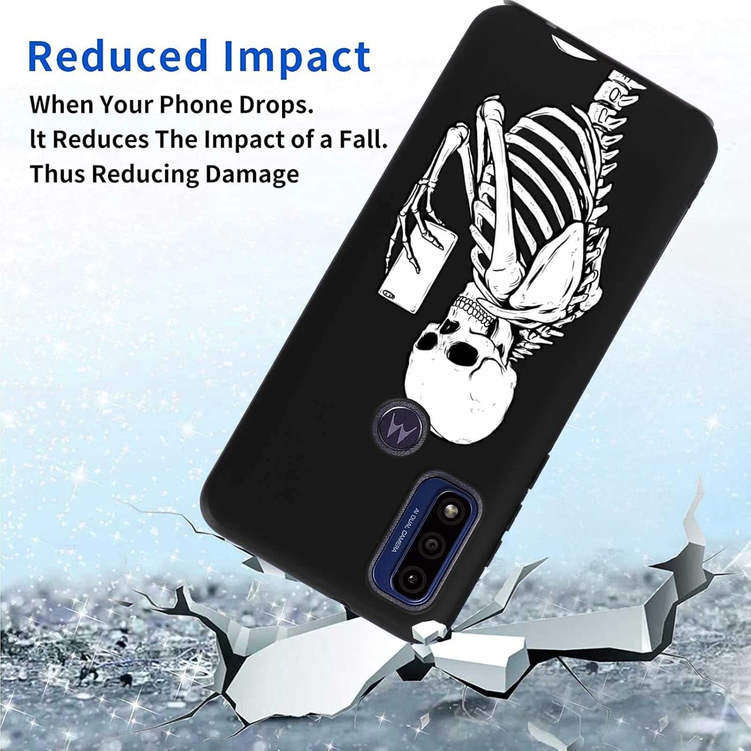 Compatible con Motorola Moto G Pure – Funda de calavera divertida con diseño de calavera para niños y hombres, funda protectora a prueba de golpes