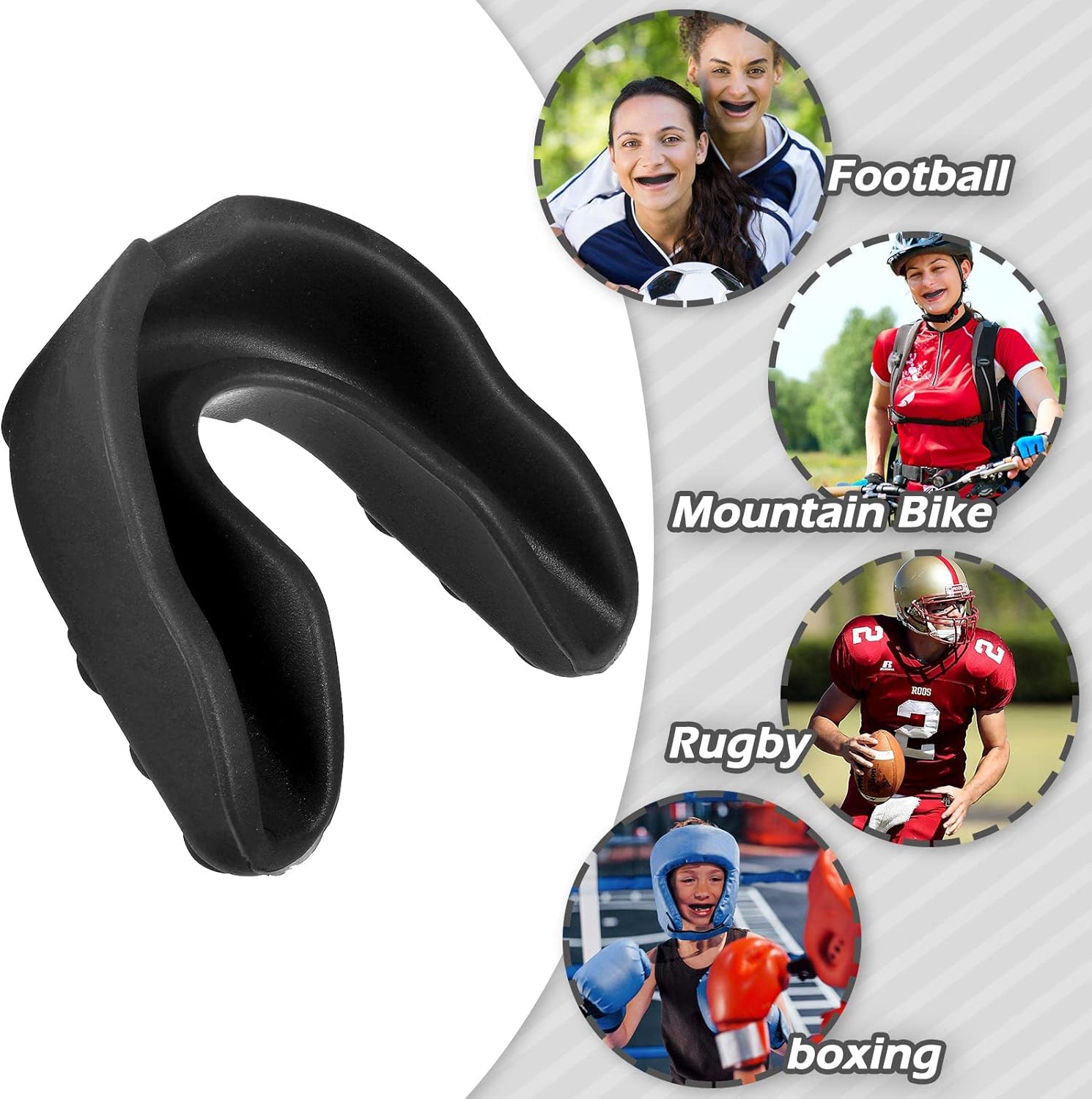 Kathfly 100 protectores bucales para niños y jóvenes, protector bucal para deportes, fútbol atlético, protección bucal de fútbol, protección de