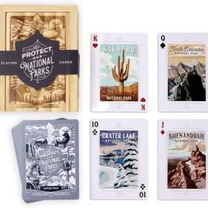 Proteja nuestros parques nacionales, baraja de cartas premium de 52 en caja de coleccionista de madera, imágenes de cartas únicas de los parques Proteja nuestros parques nacionales, baraja de cartas premium de 52 en caja de coleccionista de madera, imágenes de cartas únicas de los parques