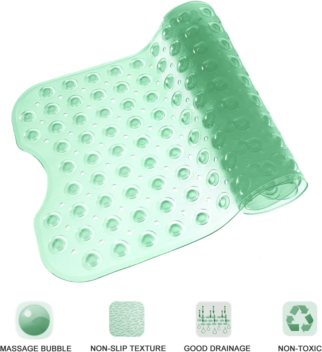 Linoows – Tapetes para tina y regadera, extralargas, antideslizantes, 39x16pulgadas, lavables a máquina, con ventosas y orificios de drenaje para