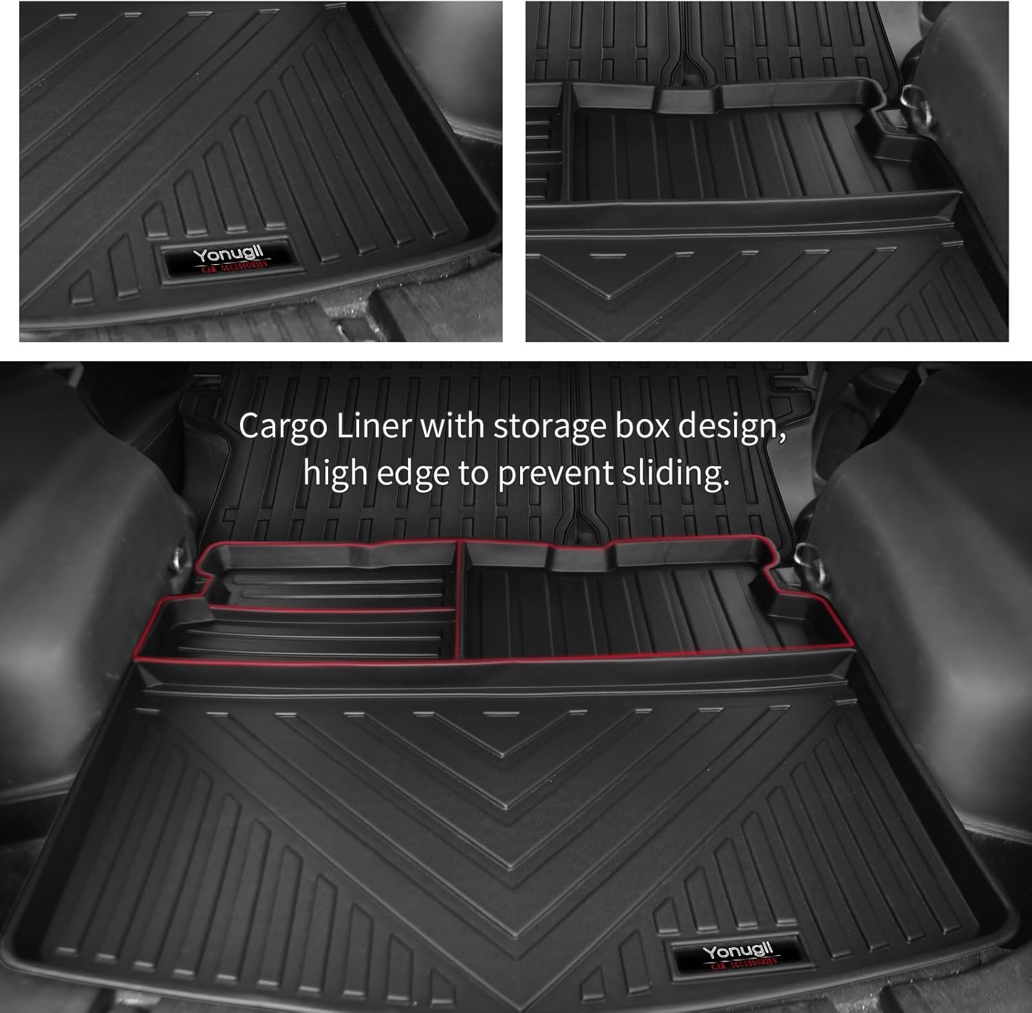Juego de alfombrillas y revestimientos de carga y alfombrillas de respaldo compatibles con Jeep Compass 2017 2018 2019 2020 2021 2022 2023 2024