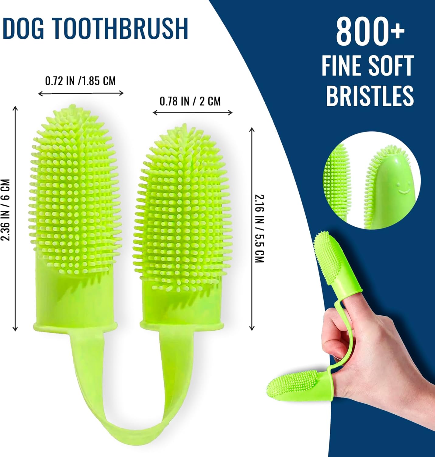 Cepillo de dientes para dedos de perro, cepillo de champú para perros, accesorios para perros cepillo de baño para perros 3 en 1 y kit de cepillo de