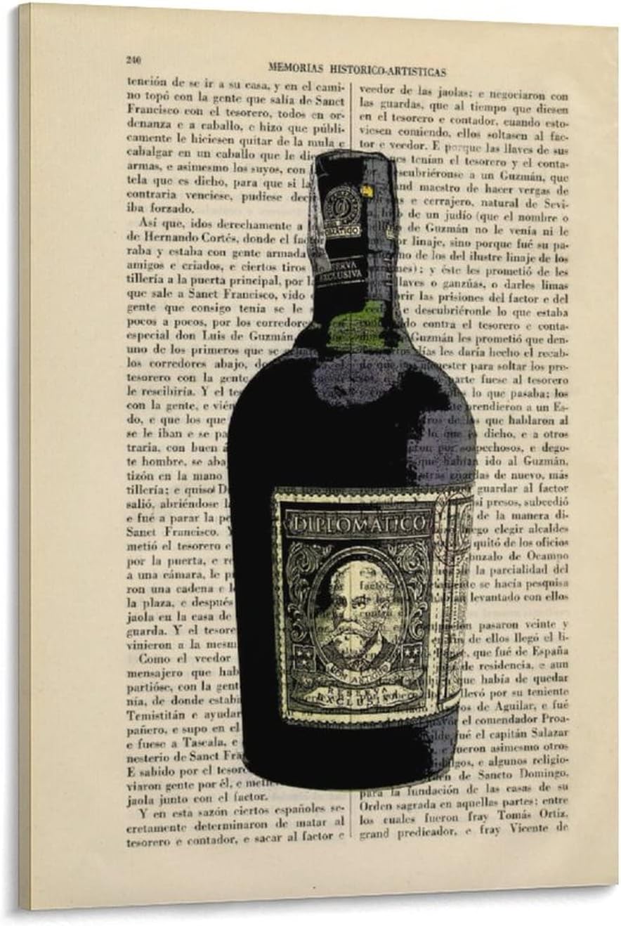 Botella de arte de Rum para decoración de cumpleaños, decoración de pared, póster decorativo de lienzo, arte de pared, póster de sala de estar,