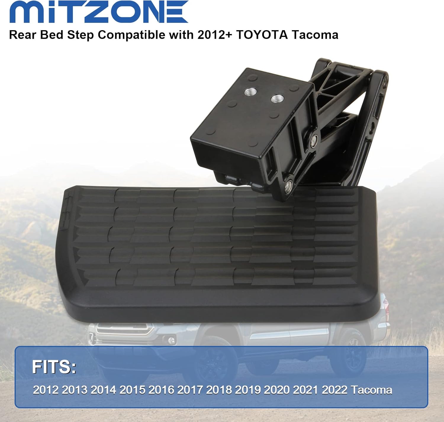 MITZONE Escalón de cama trasera compatible con Toyota Tacoma 2012 2013 2014 2015 2016 2017 2018 2019 2020 2021 2022 2023