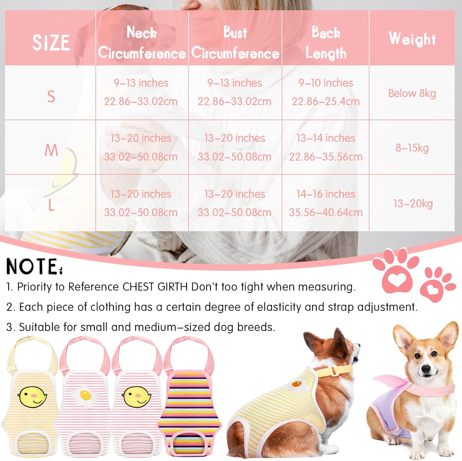 6 pañales para perro, bragas sanitarias a rayas con tirantes ajustables, lavables y reutilizables, ropa interior linda para perro, ropa interior